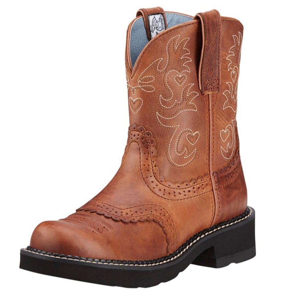 ARIAT Fatbaby Saddle Boots in Russet Rebel, Size 6.5, good used condition